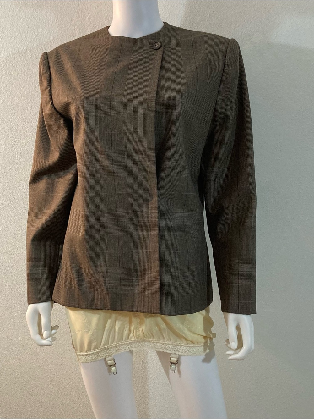 Ralph Lauren Vintage Brown Wool Plaid Jacket Made In USA